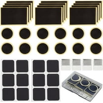 40Pcs Bicycle Tire Repair Kit Includes 36Pcs Glueless Bike Tube Patches and 4Pcs Metal Rasps Round Square Rectangle Self Adhesive Bicycle Tire Patches for Road Mountain Bikes Motorcycle