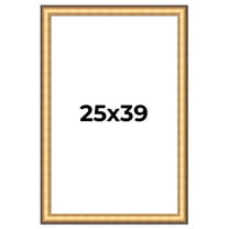 25x39 Frame Gold Plein Aire Solid Wood Picture Frame Width 2 Inches | Interior Frame Depth 0.5