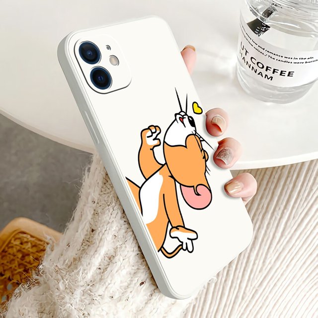 Fundas de silicona con dibujos animados de gato y ratón para iPhone 14 13 12 11 Pro Max Mini 11 Pro Max X XR XS MAX 8 7 6 6S Plus 5 SE Tan Jianjun unisex