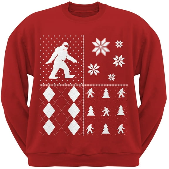 Sasquatch Festive Blocks Red Sweatshirt