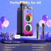 JYX Large Party Speaker, Stereo Outdoor Speaker Bluetooth with Wheels & Trolley Bar, T8