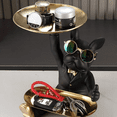 thumbnail image 5 of Perro Bulldog Escultura Decoración Del Hogar Con Bandeja Lab.G, Negro, 5 of 5