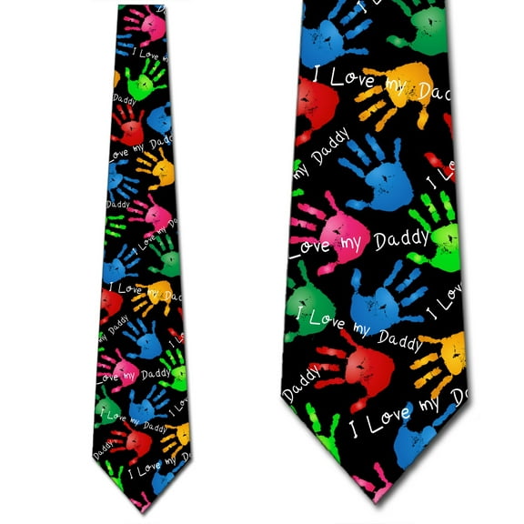 I Love My Daddy Ties Men's Fathers Day Necktie by Three Rooker