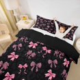thumbnail image 3 of spefrowx Pink Leopard Print Bow Twin Duvet Cover for Girls, Fashion Wildlife Print Twin Bedding, Black Reversible, 2-Piece, 1 Duvet Cover and 1 Pillowcase, 3 of 6