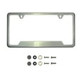 thumbnail image 1 of KA Depot Bottom Corner Cut Out Version Black Smoke Titaninum Gun Metal Chrome License Plate Frame T304 Stainless Steel + Metal Screw Caps, 1 of 1