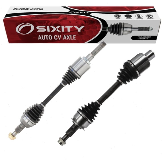 Sixity Auto 2 pc Front CV Axle Kit compatible with GMC Terrain 2.4L L4 2016-2017 - Pair Left Right Driver Passenger Complete Axle Shaft Assembly