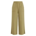 thumbnail image 6 of Unisex Kids Casual Solid Color Pants for Girls and Boys Comfortable Everyday Wear with Soft Breathable Easy Fit Knit Bottoms for Kids Girls Tan Pants Size 9-10 Years, 6 of 7