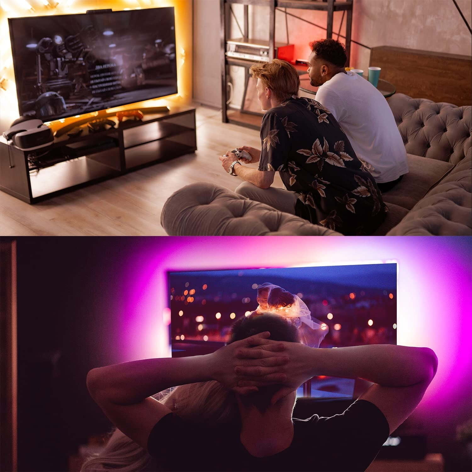 TV Backlight LED Strip - 16.4ft RGB Lighting for 75-85 Inch Smart TVs