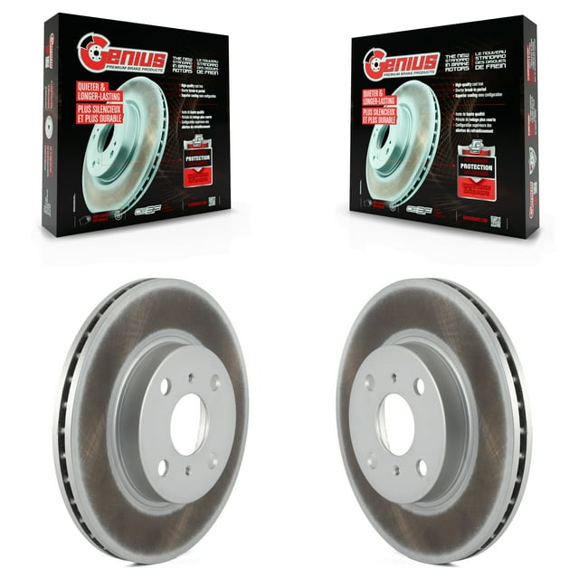 Genius Front Coated Disc Brake Rotors Pair for Car Toyota Corolla Prius Prizm Chevrolet Geo KG-100155