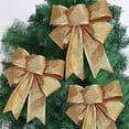 thumbnail image 4 of Christmas Tree Ribbon Bow Ornament Red Gold Silver Large Bow Xmas Tree Hanging Pendent Home Party Gift Box Wreath Decoration, 4 of 5