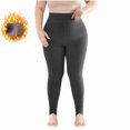 thumbnail image 5 of Sakmal Opaque Fleece Lined Tights Dark Gray Footless Leggings Soft Women's Tight, 5 of 5