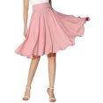 thumbnail image 5 of Joernso Women Skirt Elastic High Waist A-Line Style Skirt Solid Color Large Hem Skater Skirt Bohemia Style Skirt, 5 of 8