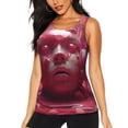thumbnail image 1 of Fotbe Surreal Pink Headphones Blusas Sin Mangas para Mujer – Estilo Casual, Corte Suelto, Slim-Fit, Cuello Redondo Deportivo, Tops de Verano para Gimnasio y Yoga-XX-Large, 1 of 7