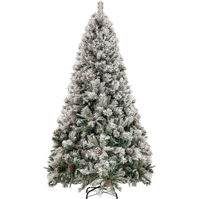 Árbol de Navidad Nevado Pino Navideño 2.10m Frondoso 1600 Ramas Jardimex