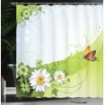 thumbnail image 3 of Ambesonne Nature Shower Curtain, Springtime Butterfly Daisy, 69"Wx70"L, Apple Green Multicolor, 3 of 4