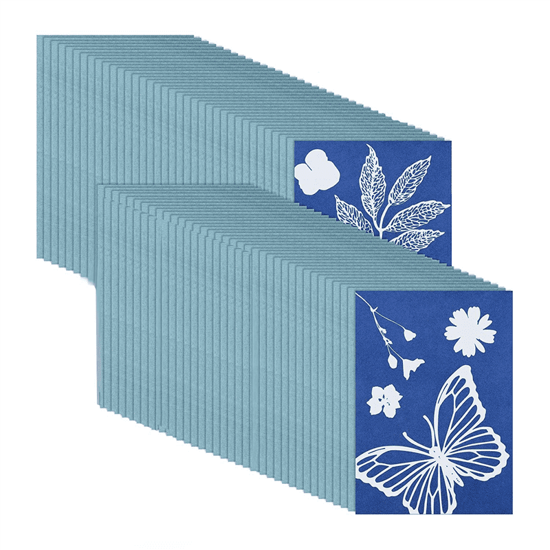73 Pieces Print Paper Cyanotype Paper Kit, Solar Drawing Paper