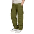 thumbnail image 2 of Boys Sports Cargo Pants Stretch Elastic Waist School Long Pant Twill Joggers for Kids Hiking Pants, 2 of 8