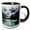 Black/White, variant on 3drose, Dark Clouds Over the Mountains, 11oz Mug