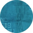 thumbnail image 1 of Ahgly Company Indoor Round Abstract Light Blue Modern Area Rugs, 5' Round, 1 of 4