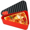 thumbnail image 1 of OUSITAID Silicone Pizza Box with Lid Reusable Silicone Pizza Slice Container Microwave Safe Nonstick Pizza Storage Container Washable Food Storage Box for Kitchen Picnic Black & Red, 1 of 5