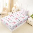 thumbnail image 4 of Homewish Girly Ghost Bow Grid Print Twin Sheets for Kids, Ribbon Ghost Spooky Bedding, 3 Pieces, 1 Flat Sheet, 1 Fitted Sheet and 1 Pillowcase, 4 of 5