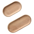 thumbnail image 4 of 2pcs Oval Solid Wood Creative Tray Fruits Dish Decorative Plates Tea Serving Trays for Pastry Bread (Small Size+Large Size), 4 of 7