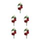 thumbnail image 1 of Injueey 5x flores de boda ramillete de muñeca seguro y reutilizable para hombres tela no tóxica Boutonniere Artificial rojo Type2 NO2, 1 of 6