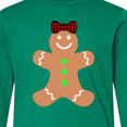 thumbnail image 4 of Inktastic Cute Gingerbread Girl with Red Plaid Bow Long Sleeve Youth T-Shirt, 4 of 5