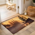 2x3 Washable Area Rugs,Deer Pine Trees Golden Light Non-Slip Ultra Soft ...