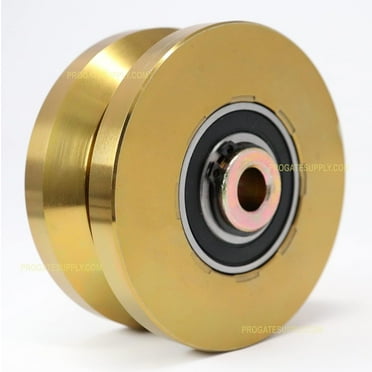 4" Solid Slide Gate V Groove Caster Wheel Roller Sliding 2500 lbs Capacity with Screw Double Bearing