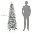 thumbnail image 3 of HOMCOM 6ft Flocked Pencil Christmas Tree with Auto Open, Steel Base, 3 of 10