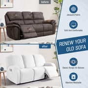 TAOCOCO Recliner 3 Seater Sofa Slipcover Anti-Slip Couch Cover for Reclining Sofa Home Furniture Protector, Beige