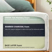 10 Inch Queen Green Tea Memory Foam Mattress in a Box Fiberglass Free White Bed Not Included