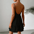 thumbnail image 5 of Women Spaghetti Strap Ruffle Tiered Short Flowy Dress Casual Beach Vacation Sun, 5 of 9