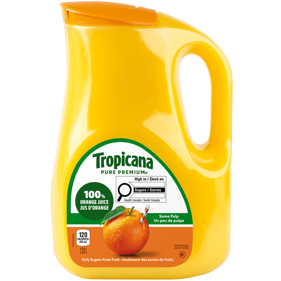 Tropicana 100% Pure Orange Juice Some Pulp, 2.63L