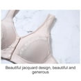 thumbnail image 5 of Baywell Women's Front Closure Cotton Bra Button Snap Closure Comfort Wireless Pure Bras Full Coverage Wirefree Push Up Bralettes Gray 42/95BC, 5 of 10