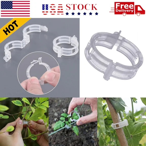 PURELY- 250 Pcs Tomato Clips 23 Mm Trellis Support Vegetable Garden Plant Binder