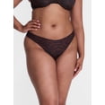 thumbnail image 2 of Joyspun Silky Mesh Women's Thong Panties, 3-Pack, Zebra/Leopard/Black Print, Size S, 2 of 5