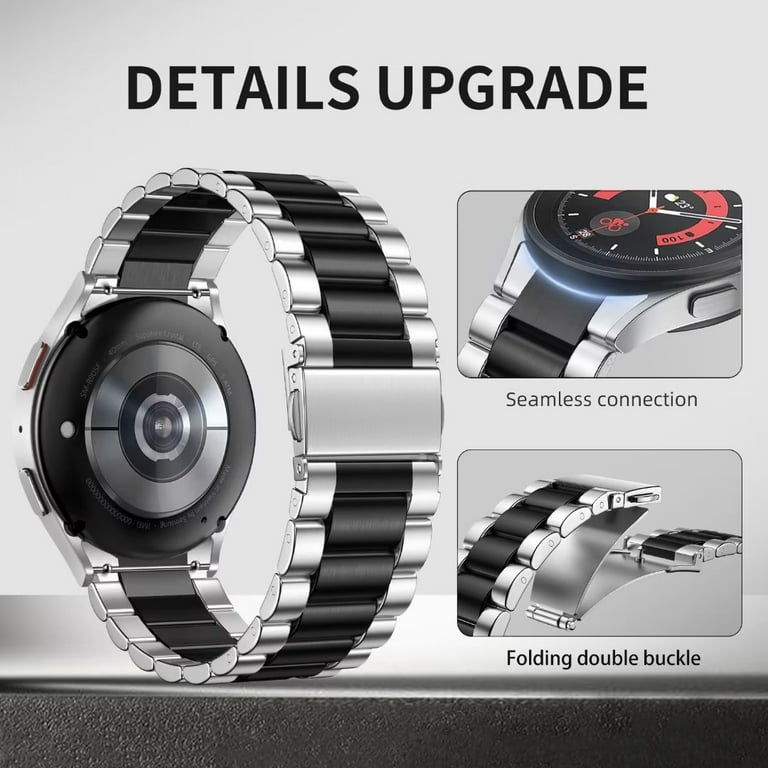 Ouwegaga Stainless Steel No Gap Band for Samsung Galaxy Watch 6 5 4 Classic Pro Models Business Strap Walmart