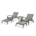 thumbnail image 2 of Aluminum Patio 3 PCS Chaise Lounge Set, Phifertex Sling Fabric Lounge Club Chairs with Ottomans and Round Side Table, 2 of 7