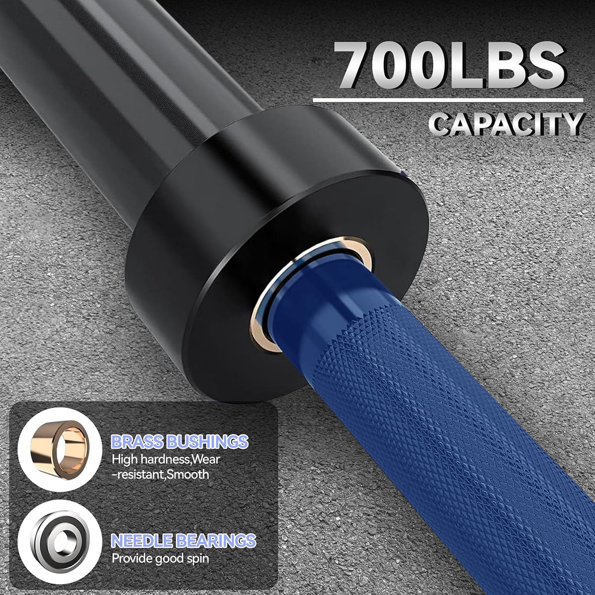 Soonbuy Olympi.c Barbell, 7FT Weight Bar For Weightlifting and Powerlifting 45lb, Olympi.c Bar for 700lbs Capacity, Weight Bar Fit 2” Standard Weights
