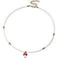 thumbnail image 1 of Collar en capas de perlas de imitación con cuentas de colores, gargantilla de disco de vinilo Heishi Surfer hecha a mano, collar con colgante de hongo lindo arcoíris, joyería de moda de playa de verano para mujeres y niñas oso de fresa Electrónica, 1 of 2