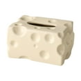 thumbnail image 1 of Caja de pañuelos de cerámica Caja de pañuelos con forma de queso Servilletero Dispensador de pañuelos para inodoro Baño de casa Dormitorio de hotel Beige, 1 of 8