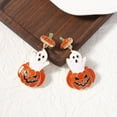 thumbnail image 6 of Halloween Earrings Dripping Oil Studs Cute Sparkly Enamel Pumpkin Jewelry for Holiday Party Women Accessories, 6 of 8