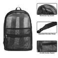 thumbnail image 5 of Solid Color Transparent See Through Mesh Stadium Approved Backpack for Travel and Commuting in Black, 5 of 8