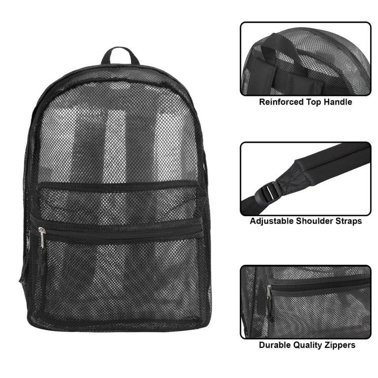 Trail Maker Mesh Backpack for School, Beach, Travel - See Through