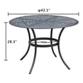 thumbnail image 2 of Romayard 42 Inch Outdoor Dining Table Round Patio Bistro Table Powder-Coated Steel Frame Top Patio Dining Table Outdoor Furniture Garden Table with 2.1" Umbrella Hole (Black), 2 of 7