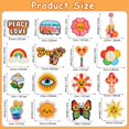 thumbnail image 2 of 16 Uds. Parches Hippie para planchar, parches bordados Vintage para coser, parche de reparación de signo de la paz, accesorios para manualidades DIY Retro, 2 of 5
