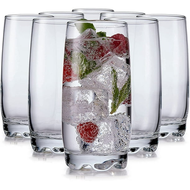 Glassware, Drinking Glasses, Set of 8 Highball Glass Cups Premium