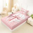 thumbnail image 5 of spefrowx Cute Volleyball Sports Twin Sheets for Kids Girls, Pink Cartoon Bow Bedding, 3pcs, 1 Flat Sheet, 1 Fitted Sheet and 1 Pillowcase, 5 of 6